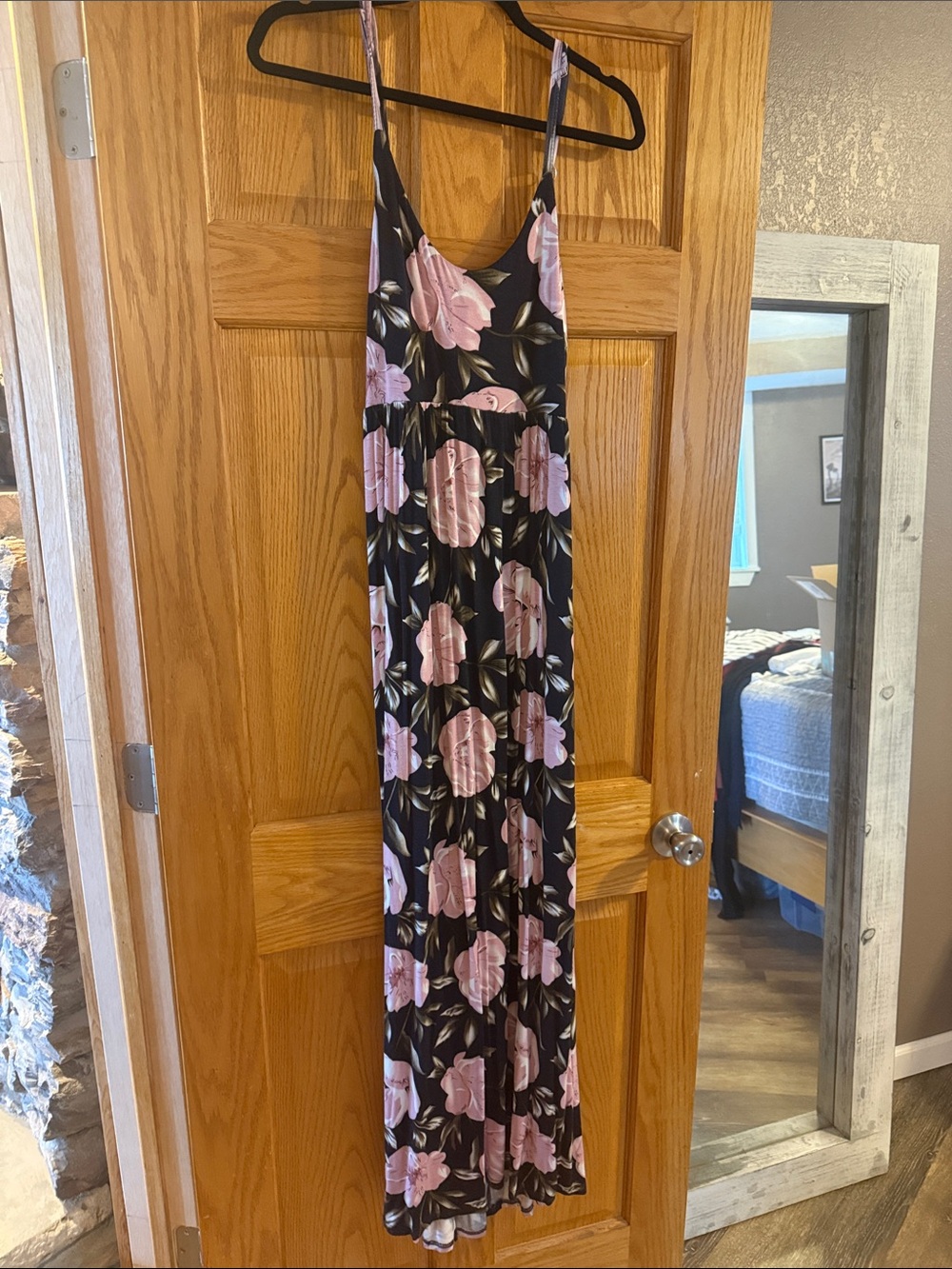Floral Maxi Dress in Black & Pink Like New